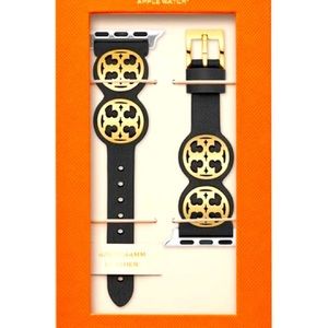 NEW TORY BURCH MILLER BAND FOR APPLE WATCH BLACK LEATHER 42 MM - 44 MM TBS0037L
